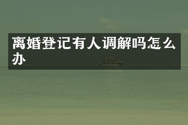 离婚登记有人调解吗怎么办