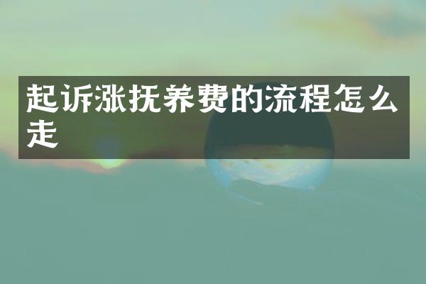 起诉涨抚养费的流程怎么走