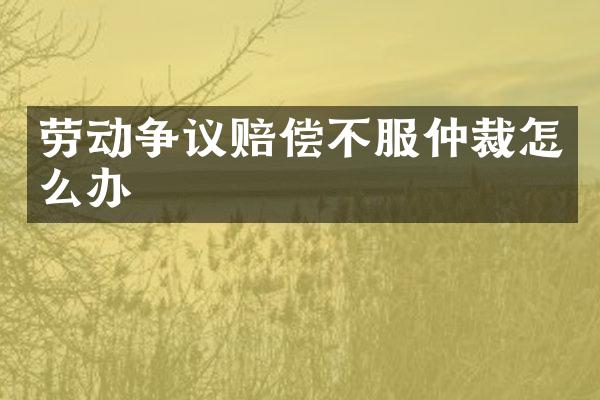 劳动争议赔偿不服仲裁怎么办