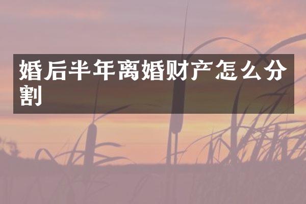 婚后半年离婚财产怎么分割