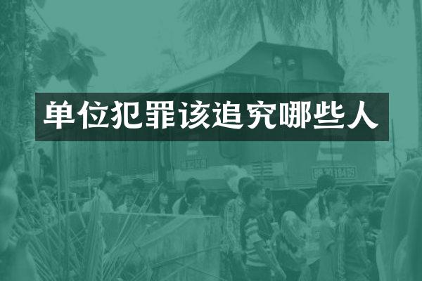 单位犯罪该追究哪些人