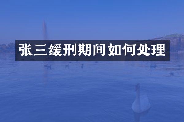张三缓刑期间如何处理