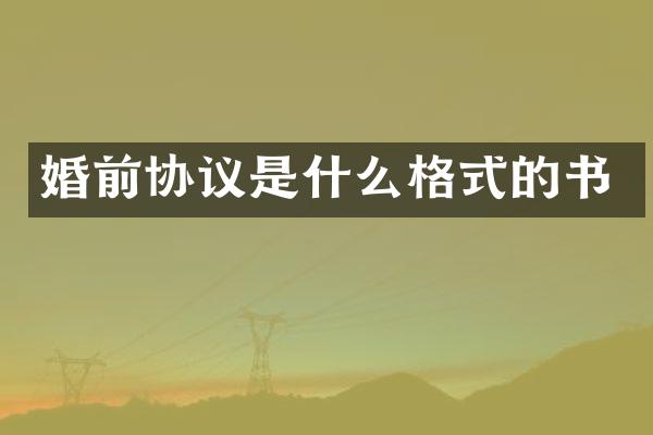婚前协议是什么格式的书