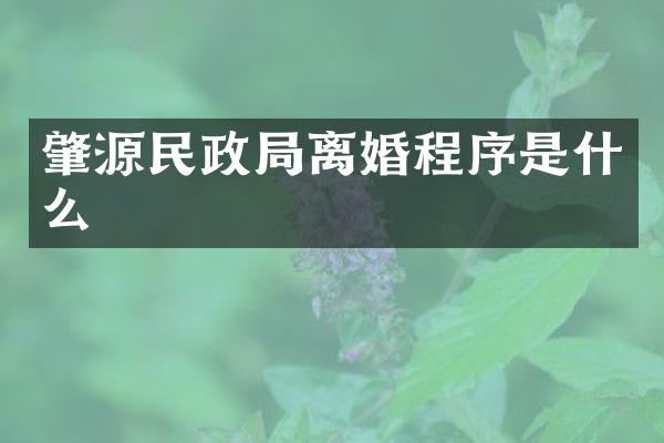 肇源民政局离婚程序是什么