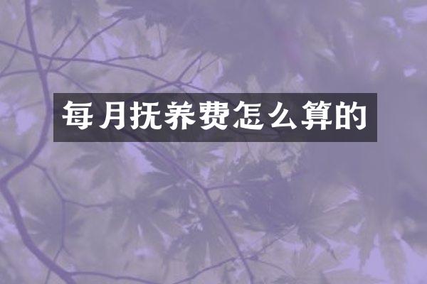 每月抚养费怎么算的