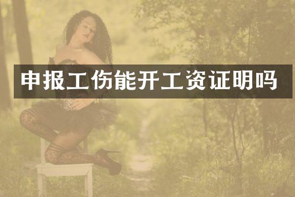 申报工伤能开工资证明吗