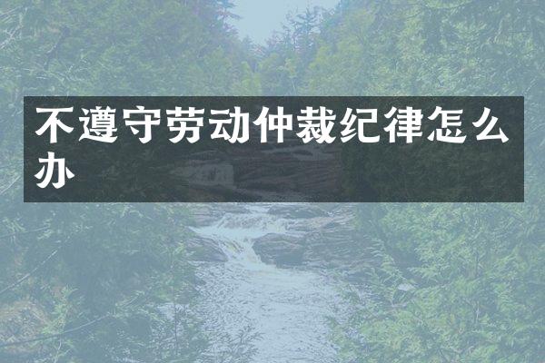 不遵守劳动仲裁纪律怎么办