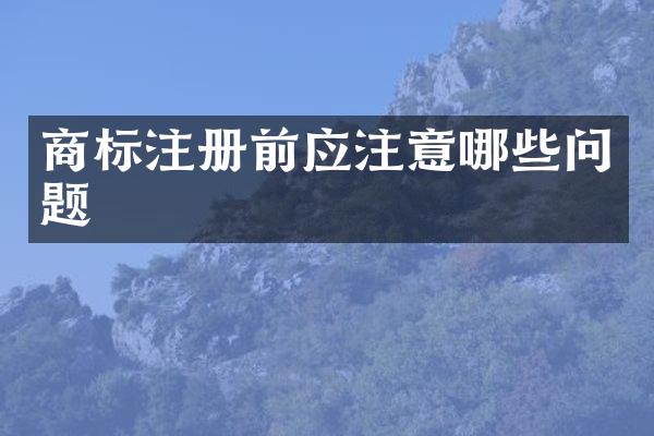 商标注册前应注意哪些问题