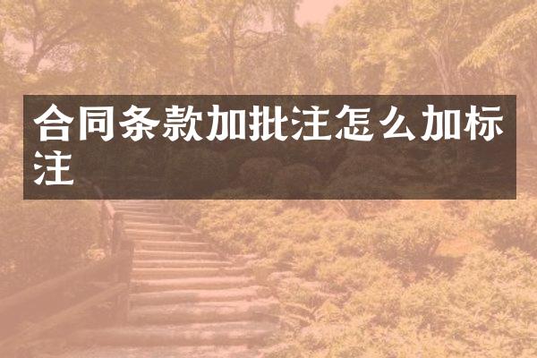 合同条款加批注怎么加标注