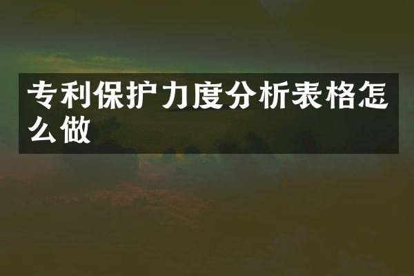 专利保护力度分析表格怎么做