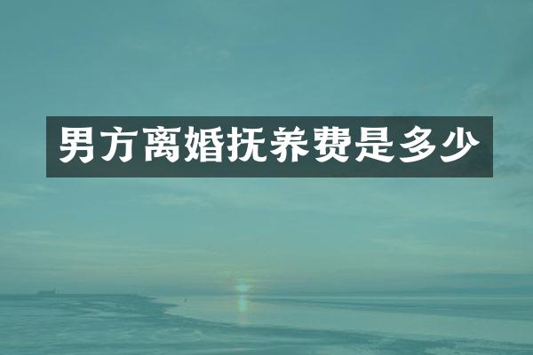 男方离婚抚养费是多少