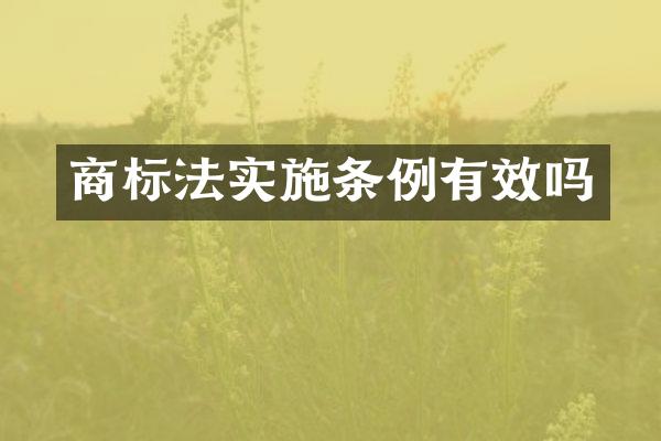 商标法实施条例有效吗