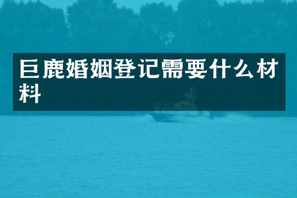 巨鹿婚姻登记需要什么材料