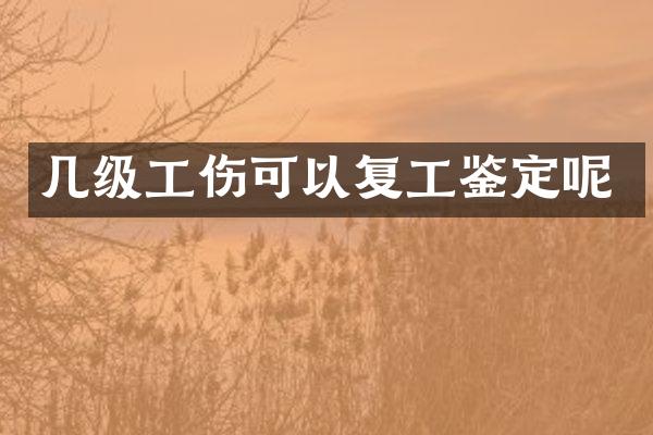 几级工伤可以复工鉴定呢