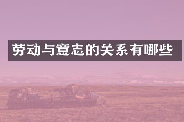 劳动与意志的关系有哪些