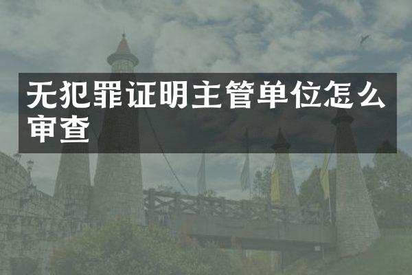 无犯罪证明主管单位怎么审查