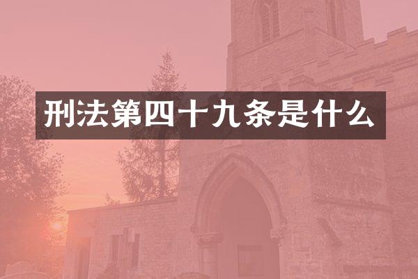 刑法第四十九条是什么