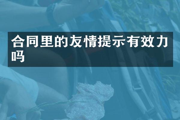 合同里的友情提示有效力吗