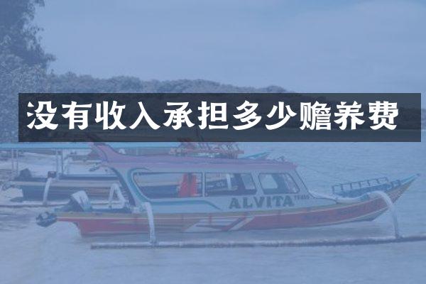 没有收入承担多少赡养费