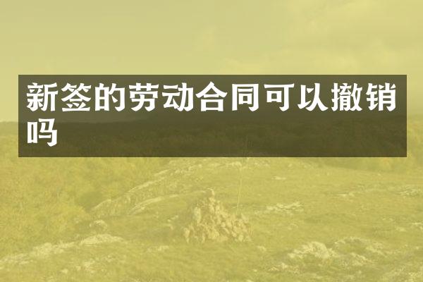 新签的劳动合同可以撤销吗