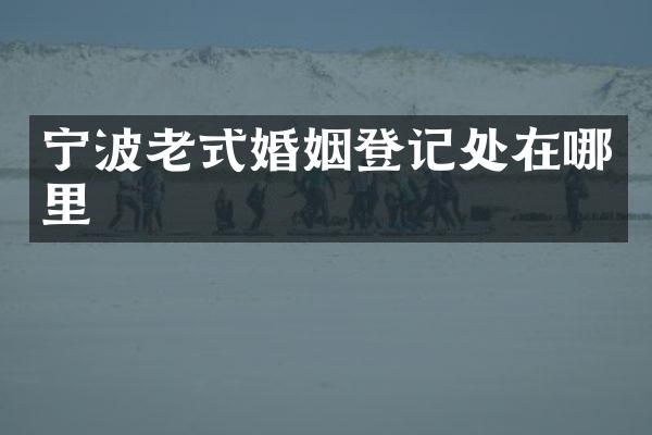 宁波老式婚姻登记处在哪里