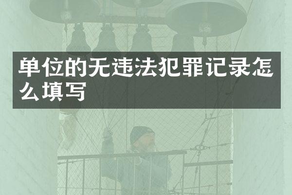 单位的无违法犯罪记录怎么填写