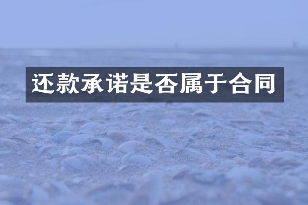 还款承诺是否属于合同