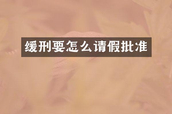 缓刑要怎么请假批准