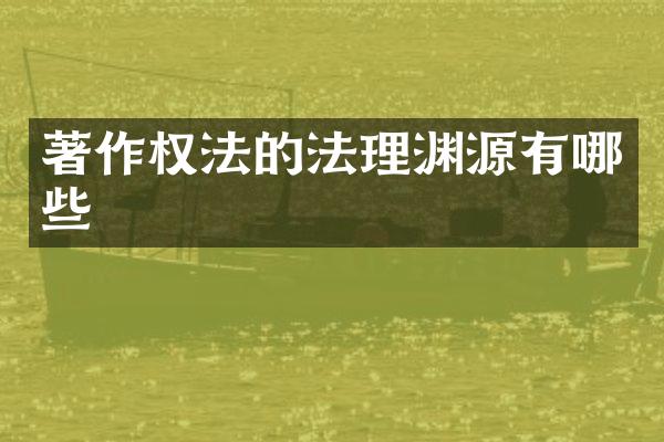著作权法的法理渊源有哪些