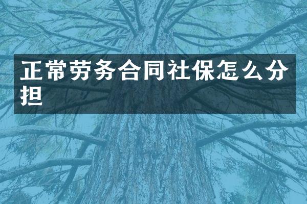 正常劳务合同社保怎么分担