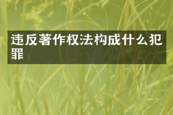 违反著作权法构成什么犯罪