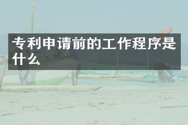 专利申请前的工作程序是什么