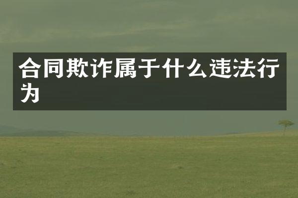 合同欺诈属于什么违法行为