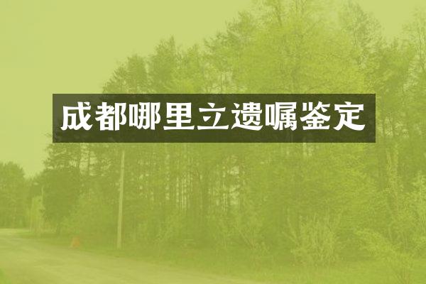 成都哪里立遗嘱鉴定