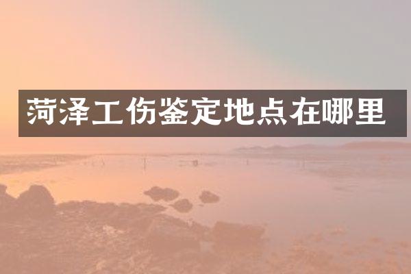 菏泽工伤鉴定地点在哪里