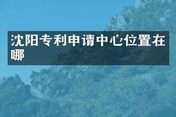 沈阳专利申请中心位置在哪