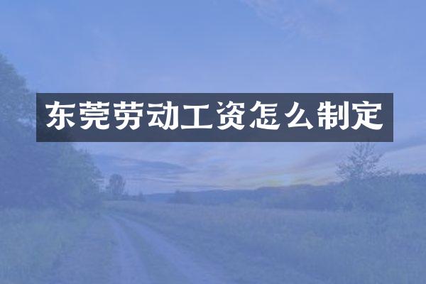 东莞劳动工资怎么制定