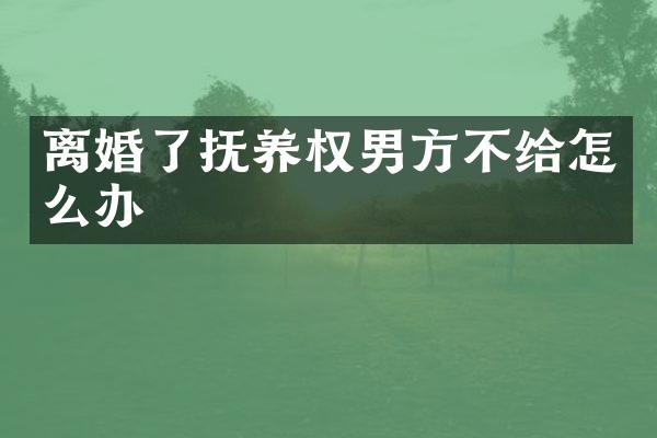 离婚了抚养权男方不给怎么办