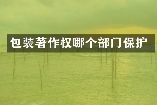 包装著作权哪个部门保护