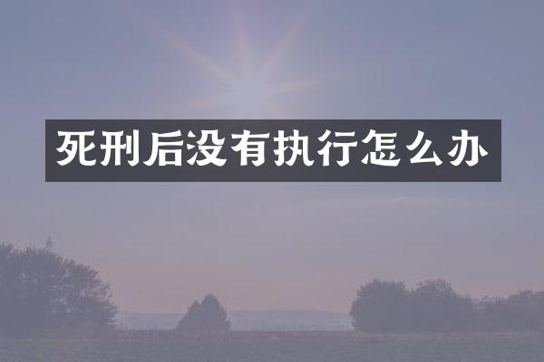 死刑后没有执行怎么办