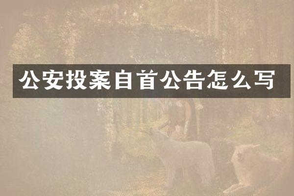 公安投案自首公告怎么写