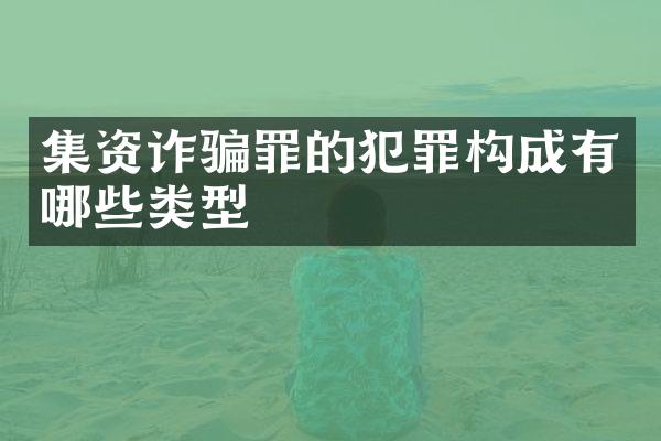 集资诈骗罪的犯罪构成有哪些类型